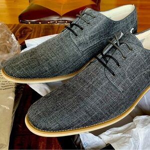 Giorgio Brutini VICKTOR Men's Black (Gray) Cloth Weave Lace Up Oxfords, sz 12